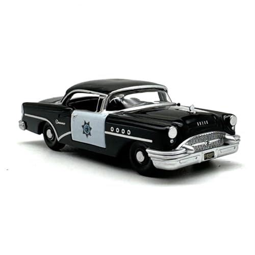 XIYUEYING Kleine Automodelle 1955 Highway Patrol Legierung Automodell Simulation Sammlung Ornament 1:87 Schwarzes Auto Miniaturmodelle von XIYUEYING