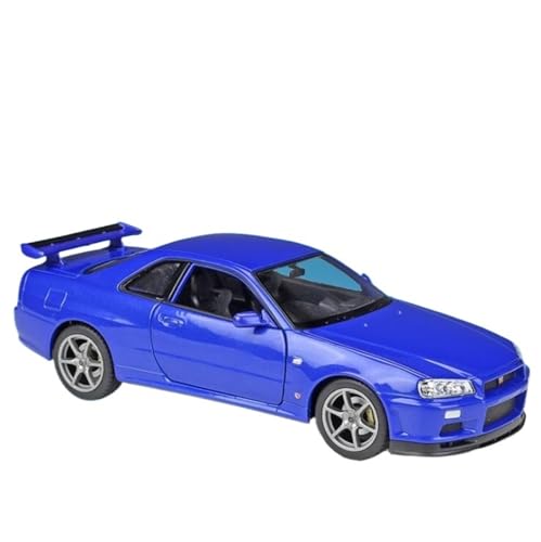 XIYUEYING Maßstabsgetreues Modell 1:24 Für Nissan R34 Rot Sportwagen Simulation Legierung Auto Modellbausatz Geschenk Sammlung Spielzeug Für Erwachsene Miniaturmodelle von XIYUEYING