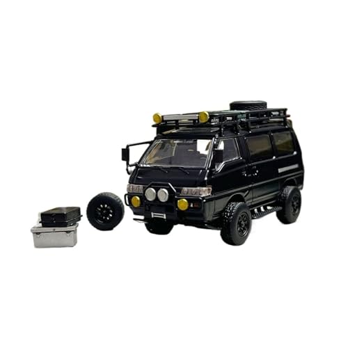 XIYUEYING Maßstabsgetreues Modell 1:64 Für Mitsubishi Delica Off-Road Van 3. Generation Legierung Auto Modell Kit Micro Spielzeug Auto Geschenk Miniaturmodelle(Black) von XIYUEYING