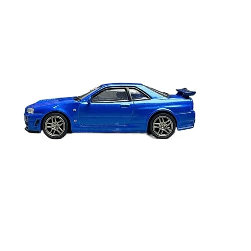 XIYUEYING Maßstabsgetreues Modell 1:64 Für Nismo R34 Blau Legierung Modellbausatz Hobby Spielzeugauto Für Erwachsene Und Kinder, Statisches Geschenk Miniaturmodelle von XIYUEYING