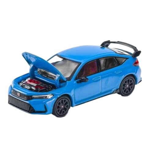 XIYUEYING Maßstabsgetreues Modell 1:64 für Honda Civic Type-R FL5 Blaue Lackierung Legierung Automodelle Sammlerstück Statische Dekoration für Kinder Miniaturmodelle von XIYUEYING