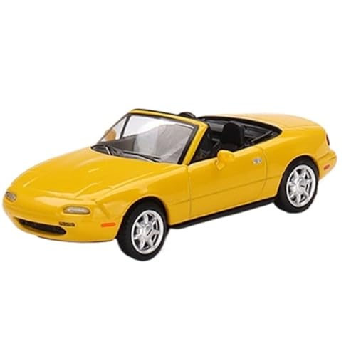 XIYUEYING Maßstabsgetreues Modell 1:64 für Mazda MX-5 Gelb Legierung Automodell Statische Anzeige für Sammeln Geeignet Als Geschenk Miniaturmodelle von XIYUEYING