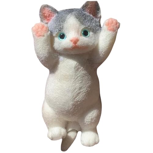 Katze, Katzenzappwerk Spielzeug, süße Katzensusorikspielzeug, realistisches 3D -Katzen -Stress -Relief -Spielzeug, Soft Kawaii Kitties Zappet Squeeze Toy für Kinder und Erwachsene/8 x 4 Zoll (B) von XJKLBYQ