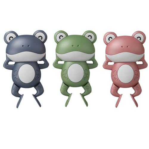 Schwimmfrosch Baby Bad Spielzeug Plastik Aufleihen Uhrwerk Frosch Dusche schwimmend Spielzeug 3pcs, Schwimmfroschspielzeug von XJKLBYQ