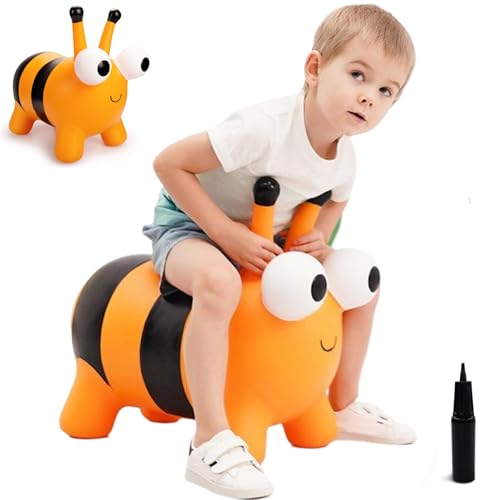 XJKLBYQ Bouncy Horse, PVC Ride-On Bee Blasable Tiere, süße lustige Fahrt auf Spielzeug Baby Jungen Mädchen 18 Monate+, Hüpftepferd von XJKLBYQ