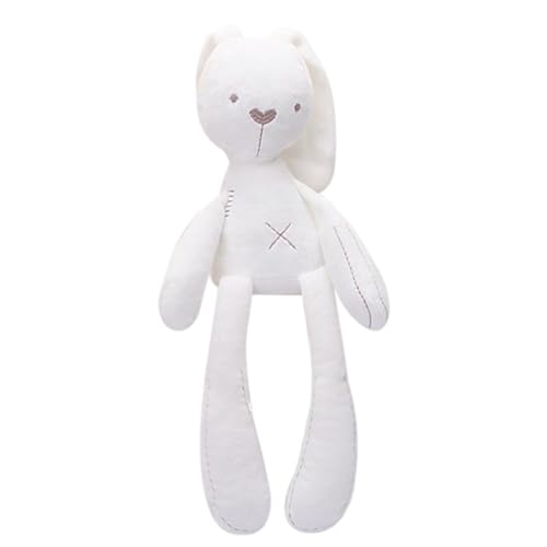 XJKLBYQ Bunny Plüschspielzeug Kaninchen schlafender Kumpel gefüllter Puppenhasen -Cartoon beruhigte weiche Spielzeug weiß, Plüsch Kaninchenspielzeug von XJKLBYQ