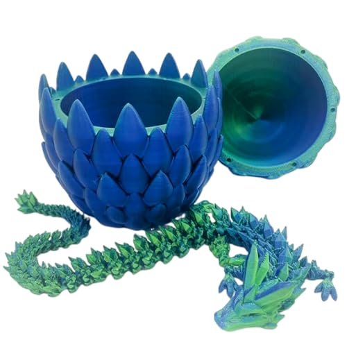 XJKLBYQ Dragon Egg, Überraschung Eierspielzeug mit Drachen im Inneren, artikulierter Dragon Zappet Toy, 3D -Gedruckter Pla -Stress -Relief Dragon Egg Toy Geschenk (grün) von XJKLBYQ