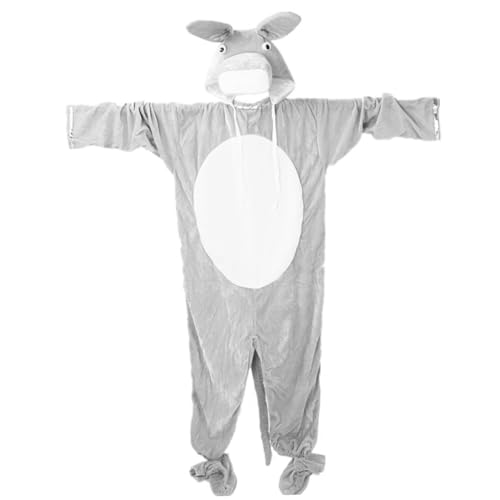 XJKLBYQ Eselkostüm, Cartoon-Kapuzen-Eselkostüm-Kinder, hautfreundliche atmungsaktive Cosplay-Kostüme für Partys mit Tiermotiven und Rollenspielereignisse von XJKLBYQ