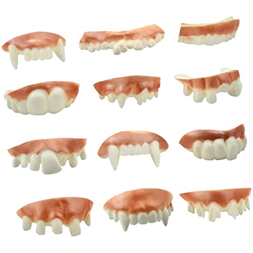 XJKLBYQ Halloween Dämonenzähne für Kinder Erwachsene 12pcs künstliche dekorative falsche Witzprothese Requisite für Partykostüm Cosplay Vampire Zähne von XJKLBYQ