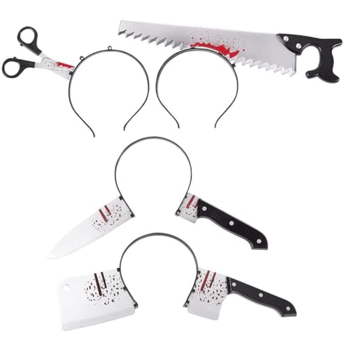 XJKLBYQ Halloween -Stirnbänder Horrormesser, Horror -Stirnbänder, Halloween -Kostümzubehör (One Size, 4 Pack) von XJKLBYQ