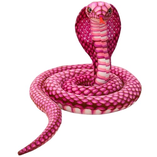 XJKLBYQ Jumb Purple Cobra Plüschspielzeug, lebensechte Schlange mit Zunge, gefüllte ausgestopfte Schlangen aus Baumwolle für Streichpropien Tierpartydekorationen/7, 8ft von XJKLBYQ