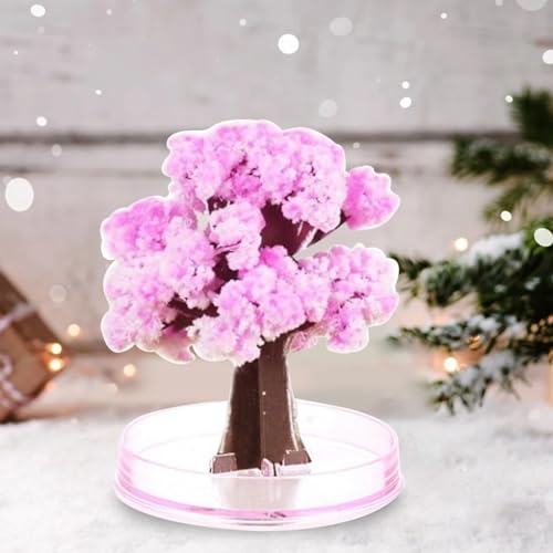 XJKLBYQ Kinderkristallwachstumskit, Bastelkits für Kinder, Mini Magic Tree Crystal Wachsen Kirschblütenpapierkristallbäume Spielzeug Dekor für Mädchen - Stil 2 von XJKLBYQ