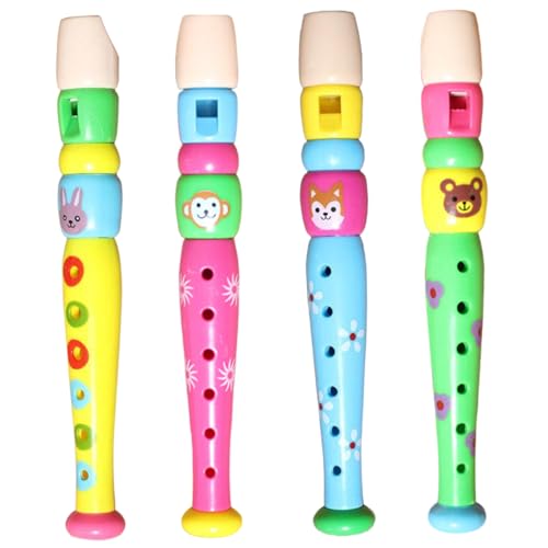 XJKLBYQ Kleinse Holzrekorder, 4PCS Bunte Piccolo Flöte für Kinder, Plastikrekorderinstrument, Lernrhythmus -Flöteninstrument, Baby Early Education Music & Sound Toys for Vorschulkind von XJKLBYQ