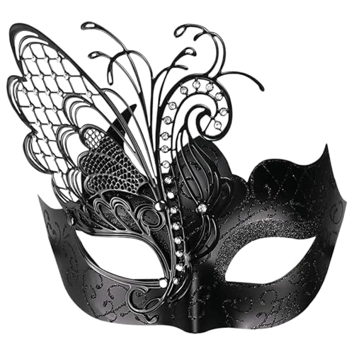 XJKLBYQ Lady Butterfly Venetian Women Maske, Karneval Mardi Gras Mask, mysteriöse Schmetterlingsform Black Maskerade Maske, Prom -Maske für Party von XJKLBYQ