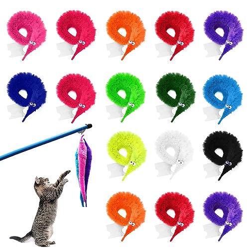 XJKLBYQ Magische Würmer, Farbe Unsichtbares Twisty Caterpillar Toy, 16 Farben Katzenspielzeug, wackelige, funkige Wurmspielzeug für Kinder Trick Carnival Party Gefälligkeiten von XJKLBYQ