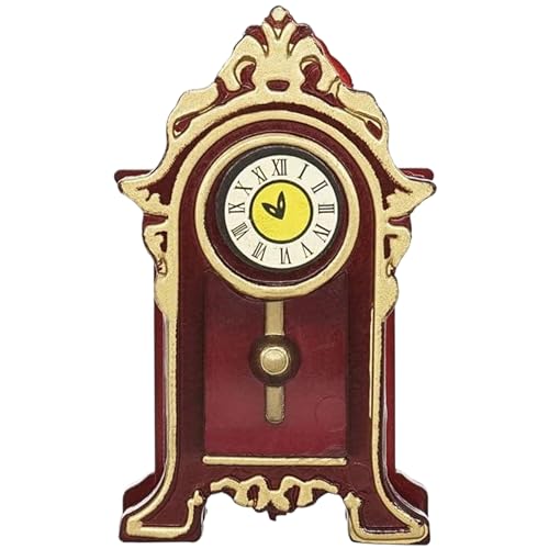 XJKLBYQ Mini -Uhr, 1/12 -Skala -Miniatur -Vintage -Uhr, Simulationsschreibtischuhr, Puppenhausdekorationszubehör für Zuhause von XJKLBYQ