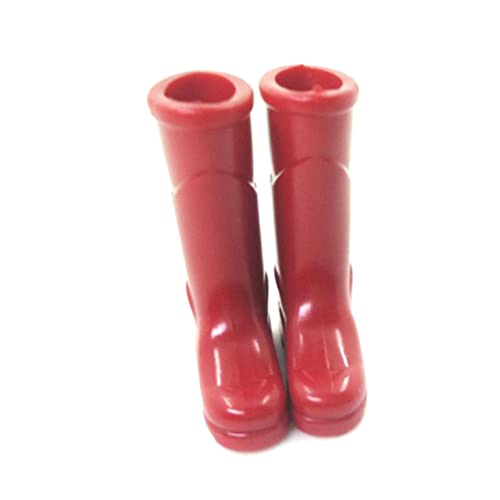 XJKLBYQ Miniaturregenstiefel, Mini -Fingerstiefel, Puppenhaus Regenstiefel, 1: 12 Skala Dollhouse Szene Requisiten Plastikschuhmodelle - Rot von XJKLBYQ