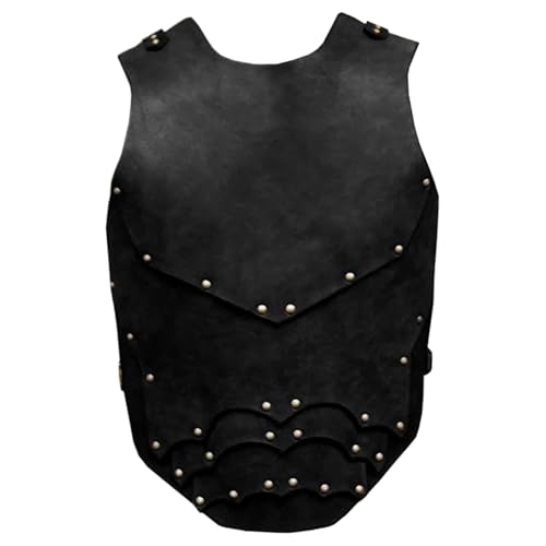 XJKLBYQ Mittelalterliche Kunstleder -Brustpanzerung, Retro Mercenary Knight Archer Body Armor, Männer PU Lederrüstung, Wikingerkrieger -Brustplatte Rüstung für LARP Halloween Cosplay Party von XJKLBYQ