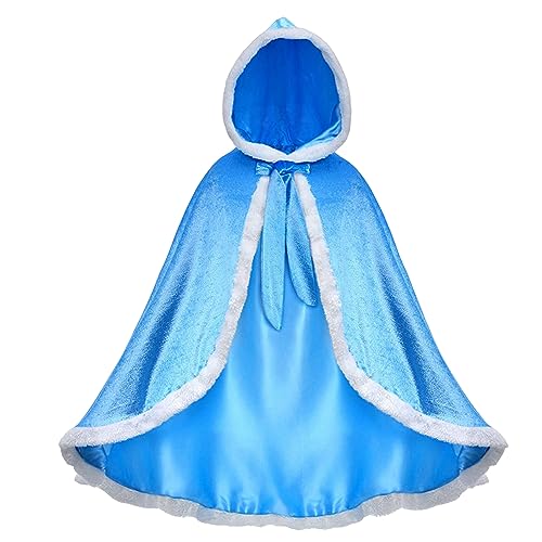 XJKLBYQ Pelz Prinzessin Kapuze Cape Cloaks Kostüm, Mädchen verkleiden Kapuzenkap, Kleinkindkostüm für Weihnachten Halloween Cosplay Fit Height 55.12-61.02 Zoll von XJKLBYQ