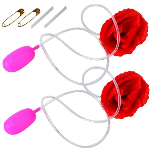 XJKLBYQ SpritzBlumes rote Rose, 2 Sets Gag Geschenk Spritzen Rose, Simulation Clown Trick Party Spielzeug für Aprilscherz Tag von XJKLBYQ