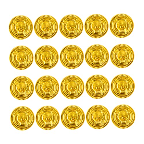 XJKLBYQ St. Patrick's Pirate Gold Coin, 20 Prozent Plastik Goldmünze, Halloween Treasure Hunt Game Coin Requisiten für Party von XJKLBYQ