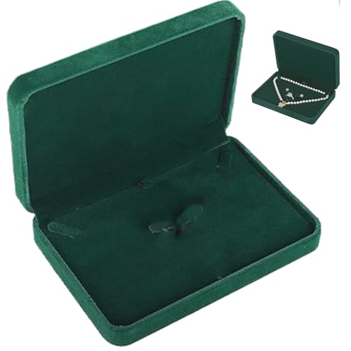 XJKLBYQ Velvet Schmucksetbox, zarte Schmuck Organizerschachtel, kleine grüne Juwelierschachtel, Velvet Gift Box für Armband Halskette Ohrring Ring/6,9 x 4,9 x 1,4 von XJKLBYQ