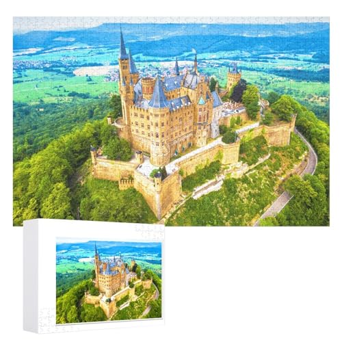 Klassische Puzzle für Erwachsene Teenager Freizeit Spaß Spiel Spielzeug Geeignet， „Burg Hohenzollern “，Lernspielzeug FüR Kinder 38x26，Papier Puzzle von XJUfW