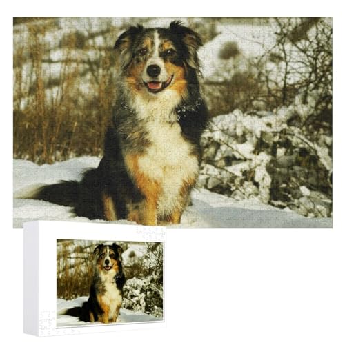 Klassische Puzzle für Erwachsene Teenager Freizeit Spaß Spiel Spielzeug Geeignet，Australian Shepherd Puzzle 1000 Teile ，，Lernspielzeug FüR Kinder 52x38 Papier Puzzle von XJUfW