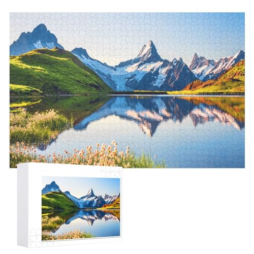 Klassische Puzzle für Erwachsene Teenager Freizeit Spaß Spiel Spielzeug Geeignet，„Berner Bergkette mit Eiger und Jungfrau, Schweiz Alpen, ，Lernspielzeug FüR Kinder 70x50， von XJUfW