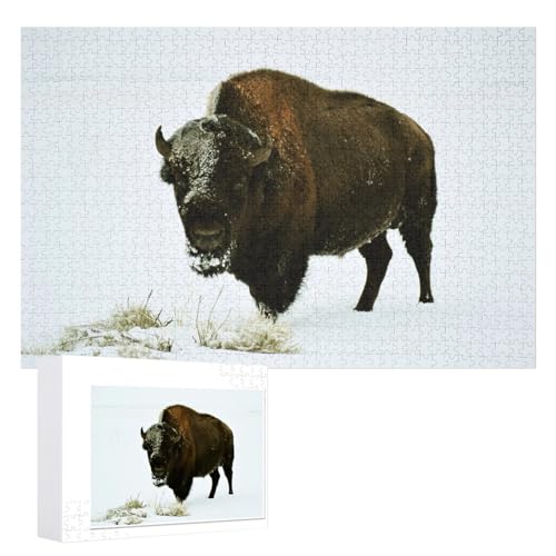 Klassische Puzzle für Erwachsene Teenager Freizeit Spaß Spiel Spielzeug Geeignet，Bison Puzzle 1000 Teile ，，Lernspielzeug FüR Kinder 52x38 Papier Puzzle von XJUfW