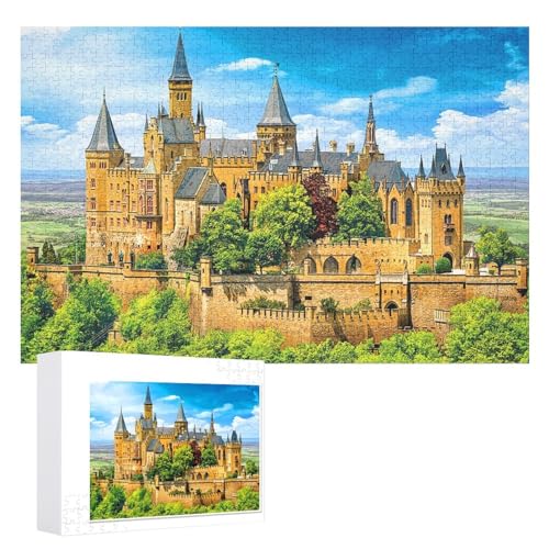 Klassische Puzzle für Erwachsene Teenager Freizeit Spaß Spiel Spielzeug Geeignet，„Blick auf die Burg Hohenzollern, ，Lernspielzeug FüR Kinder 38x26，Papier Puzzle von XJUfW