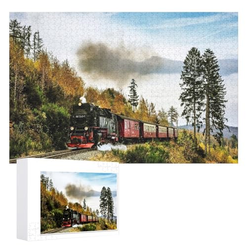 Klassische Puzzle für Erwachsene Teenager Freizeit Spaß Spiel Spielzeug Geeignet，Dampflokomotive Puzzle 1000 Teile ，Lernspielzeug FüR Kinder 52x38 Papier Puzzle von XJUfW