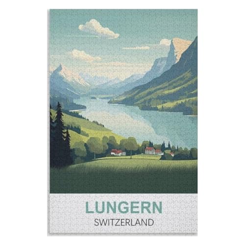 Klassische Puzzle für Erwachsene Teenager Freizeit Spaß Spiel Spielzeug Geeignet,Lungern Schweiz,Lernspielzeug FüR Kinder 52x38 Papier Puzzle,AA-1084 Klassische Puzzle für Erwachsene Teenager Freizeit Spaß Spiel Spielzeug Geeignet,Lungern Schweiz,Lernspielzeug FüR Kinder 52x38 Papier Puzzle,AA-1084 von XJUfW