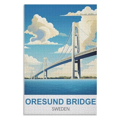 Klassische Puzzle für Erwachsene Teenager Freizeit Spaß Spiel Spielzeug Geeignet,Öresundbrücke Schweden,Lernspielzeug FüR Kinder 52x38 Papier Puzzle,AA-1104 Klassische Puzzle für Erwachsene Teenager Freizeit Spaß Spiel Spielzeug Geeignet,Öresundbrücke Schweden,Lernspielzeug FüR Kinder 52x38 Papier Puzzle,AA-1104 von XJUfW