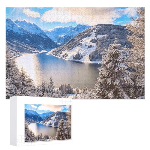 Klassische Puzzle für Erwachsene Teenager Freizeit Spaß Spiel Spielzeug Geeignet，„Österreichische Berge im Winter, ，Lernspielzeug FüR Kinder 38x26，Papier Puzzle von XJUfW