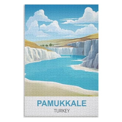Klassische Puzzle für Erwachsene Teenager Freizeit Spaß Spiel Spielzeug Geeignet,Pamukkale Türkei,Lernspielzeug FüR Kinder 52x38 Papier Puzzle,AA-1108 Klassische Puzzle für Erwachsene Teenager Freizeit Spaß Spiel Spielzeug Geeignet,Pamukkale Türkei,Lernspielzeug FüR Kinder 52x38 Papier Puzzle,AA-1108 von XJUfW