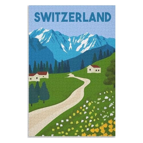 Klassische Puzzle für Erwachsene Teenager Freizeit Spaß Spiel Spielzeug Geeignet,Schweiz,Lernspielzeug FüR Kinder 52x38 Papier Puzzle,AA-496 Klassische Puzzle für Erwachsene Teenager Freizeit Spaß Spiel Spielzeug Geeignet,Schweiz,Lernspielzeug FüR Kinder 52x38 Papier Puzzle,AA-496 von XJUfW
