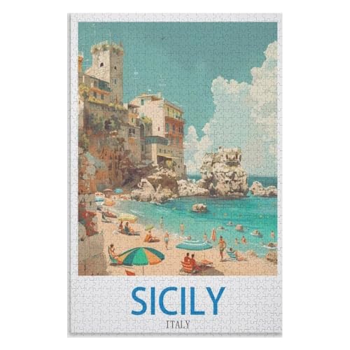 Klassische Puzzle für Erwachsene Teenager Freizeit Spaß Spiel Spielzeug Geeignet,Sizilien Italien,Lernspielzeug FüR Kinder 52x38 Papier Puzzle,AA-1464 Klassische Puzzle für Erwachsene Teenager Freizeit Spaß Spiel Spielzeug Geeignet,Sizilien Italien,Lernspielzeug FüR Kinder 52x38 Papier Puzzle,AA-1464 von XJUfW