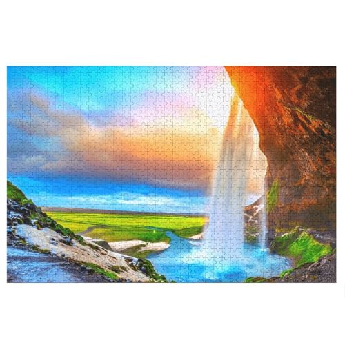 Klassische Puzzle für Erwachsene Teenager Freizeit Spaß Spiel Spielzeug Geeignet，Wasserfälle Landschaft ，Lernspielzeug FüR Kinder 38x26，Papier Puzzle von XJUfW