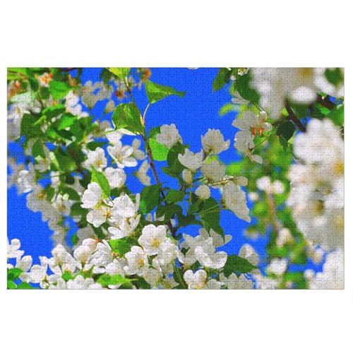 Klassische Puzzle für Erwachsene Teenager Freizeit Spaß Spiel Spielzeug Geeignet，White Apple Flowers，Lernspielzeug FüR Kinder 52x38 Papier Puzzle von XJUfW