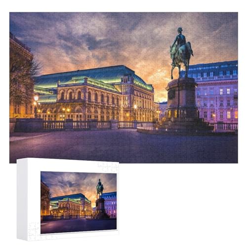 Klassische Puzzle für Erwachsene Teenager Freizeit Spaß Spiel Spielzeug Geeignet，„Wiener Staatsoper im Morgengrauen“ ，Lernspielzeug FüR Kinder 38x26，Papier Puzzle von XJUfW