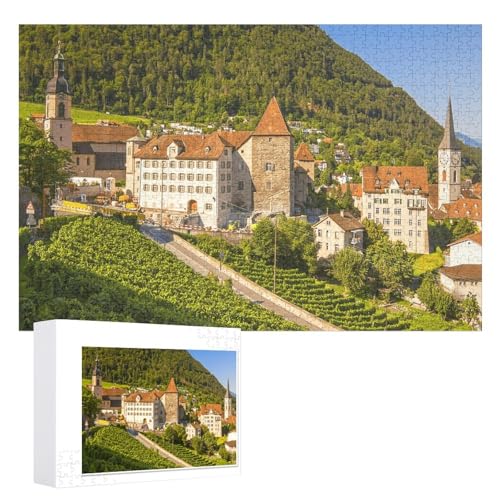 Klassische Puzzle für Erwachsene Teenager Freizeit Spaß Spiel Spielzeug Geeignet，„Wunderschönes Chur, Hauptstadt des Kantons Graubünden, Schweiz“，Lernspielzeug FüR Kinder 70x50， von XJUfW