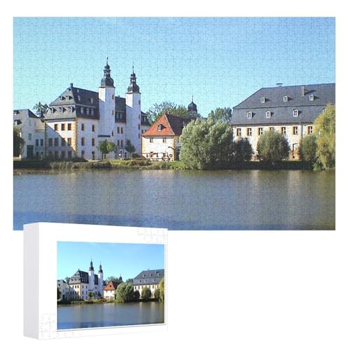 Puzzle für Erwachsene und Kinder ab 14 Jahren, 1000 StüCk， „Schloss Blankenhain“，Lernspielzeug FüR Kinder 38x26，Papier Puzzle von XJUfW