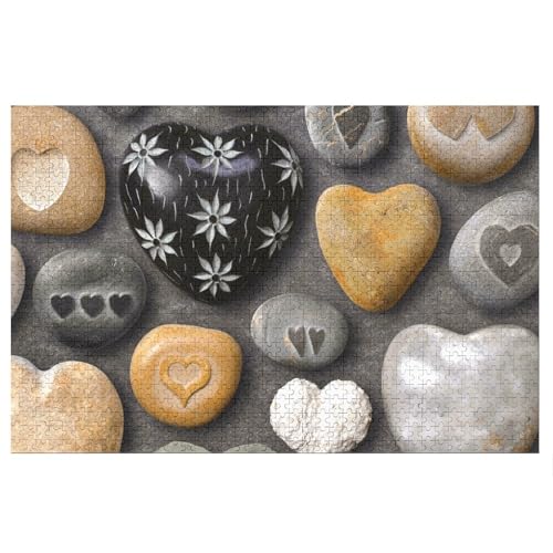 Puzzle für Erwachsene und Kinder ab 14 Jahren, 1000 StüCk，Love Heart Stones,，Lernspielzeug FüR Kinder 38x26，Papier Puzzle von XJUfW