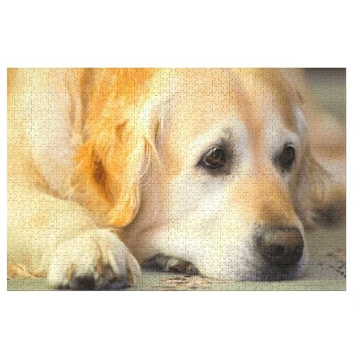 Puzzle für Erwachsene und Kinder ab 14 Jahren, 1000 StüCk，Retriever，Lernspielzeug FüR Kinder 75x50，Holz Puzzle von XJUfW