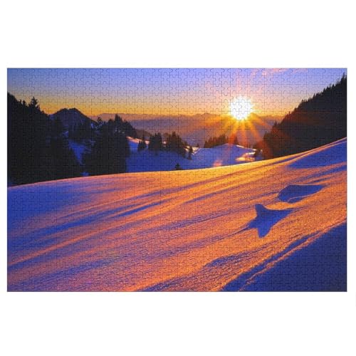 Puzzle für Erwachsene und Kinder ab 14 Jahren, 1000 StüCk，Snow, Slope,，Lernspielzeug FüR Kinder 38x26，Papier Puzzle von XJUfW