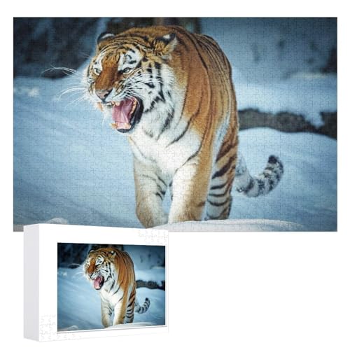 Puzzle für Erwachsene und Kinder ab 14 Jahren, 1000 StüCk，Tiger Puzzle 1000 Teile ，，Lernspielzeug FüR Kinder 52x38 Papier Puzzle von XJUfW