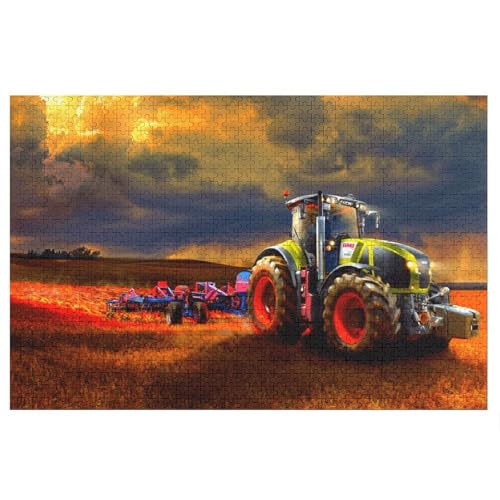 Puzzle für Erwachsene und Kinder ab 14 Jahren, 1000 StüCk，Tracteur de Ferme，Lernspielzeug FüR Kinder 38x26，Papier Puzzle von XJUfW