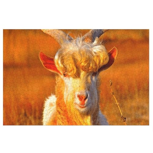 Wohnkultur Geburtstag ，Challenging Games Moderne Lernspiel Stress Relief ，1000 StüCk，Goat，Lernspielzeug FüR Kinder 75x50，Holz Puzzle von XJUfW