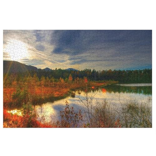 für Familie Freunde Dekorativ，1000 StüCk，Autumn Lake,，Lernspielzeug FüR Kinder 38x26，Papier Puzzle von XJUfW